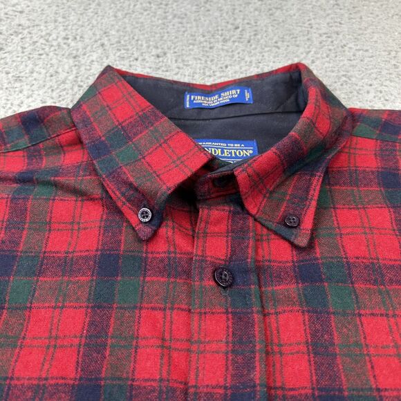 Pendleton Red and Black Plaid Casual Button Down Shirt - Picture 5 of 14